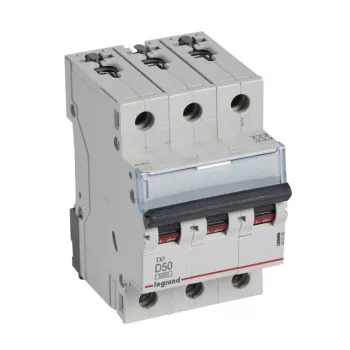   Legrand 403760 TX3 Kismegszakító. 3P, 50A, D karakterisztika, 6kA