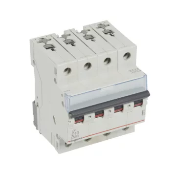   Legrand 403770 TX3 Kismegszakító. 4P, 10A, D karakterisztika, 6kA