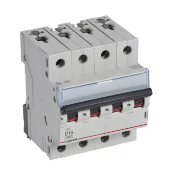   Legrand 403772 TX3 Kismegszakító. 4P, 16A, D karakterisztika, 6kA