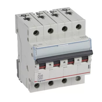   Legrand 403773 TX3 Kismegszakító. 4P, 20A, D karakterisztika, 6kA