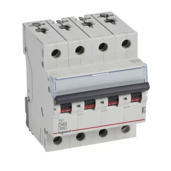   Legrand 403776 TX3 Kismegszakító. 4P, 40A, D karakterisztika, 6kA
