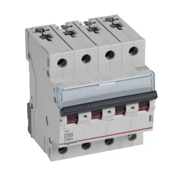   Legrand 403777 TX3 Kismegszakító. 4P, 50A, D karakterisztika, 6kA
