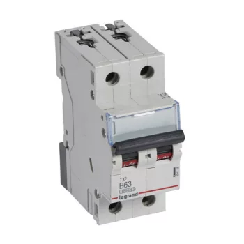   Legrand 404118 TX3 Kismegszakító. 2P, 63A, B karakterisztika, 10kA