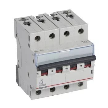   Legrand 404148 TX3 Kismegszakító. 4P, 2A, B karakterisztika, 10kA