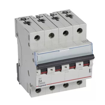   Legrand 404150 TX3 Kismegszakító. 4P, 4A, B karakterisztika, 10kA