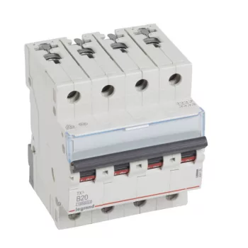   Legrand 404155 TX3 Kismegszakító. 4P, 20A, B karakterisztika, 10kA