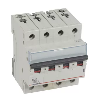   Legrand 404156 TX3 Kismegszakító. 4P, 25A, B karakterisztika, 10kA