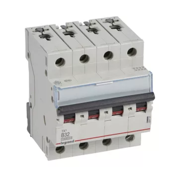   Legrand 404157 TX3 Kismegszakító. 4P, 32A, B karakterisztika, 10kA