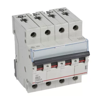   Legrand 404160 TX3 Kismegszakító. 4P, 63A, B karakterisztika, 10kA