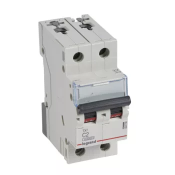   Legrand 404198 TX3 Kismegszakító. 2P, 2A, C karakterisztika, 10kA