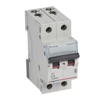   Legrand 404200 TX3 Kismegszakító. 2P, 4A, C karakterisztika, 10kA