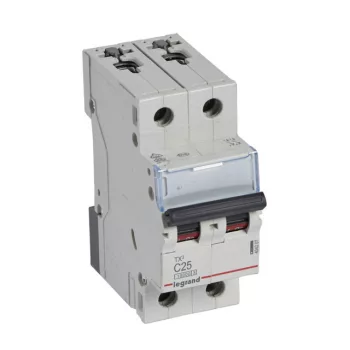   Legrand 404207 TX3 Kismegszakító. 2P, 25A, C karakterisztika, 10kA