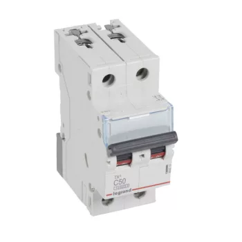   Legrand 404210 TX3 Kismegszakító. 2P, 50A, C karakterisztika, 10kA