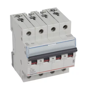   Legrand 404259 TX3 Kismegszakító. 4P, 32A, C karakterisztika, 10kA