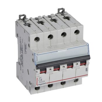   Legrand 407923 DX3 Kismegszakító. 4P, 4A, C karakterisztika, 6kA