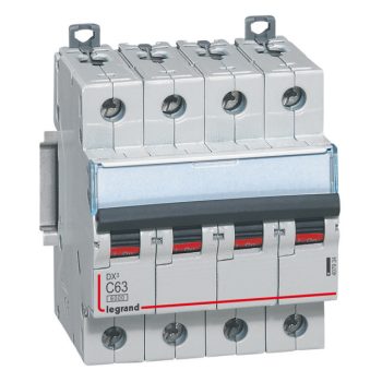   Legrand 407934 DX3 Kismegszakító. 4P, 63A, C karakterisztika, 6kA