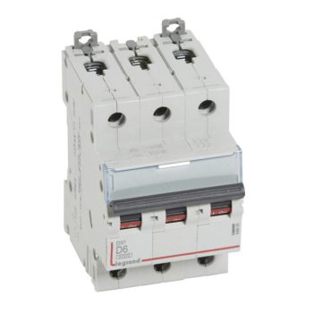   Legrand 408085 DX3 Kismegszakító. 3P, 6A, D karakterisztika, 6kA