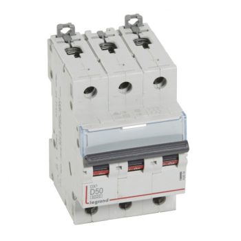   Legrand 408094 DX3 Kismegszakító. 3P, 50A, D karakterisztika, 6kA