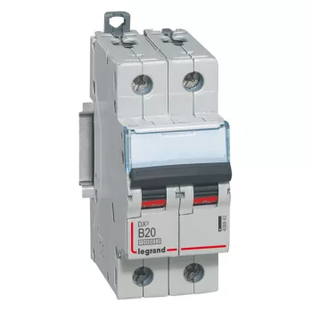   Legrand 408943 DX3 Kismegszakító. 2P, 20A, B karakterisztika, 10kA