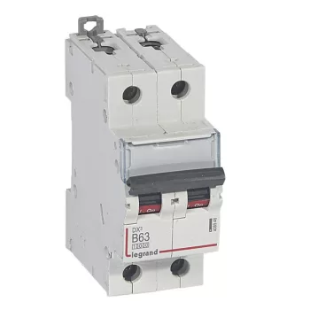   Legrand 408948 DX3 Kismegszakító. 2P, 63A, B karakterisztika, 10kA