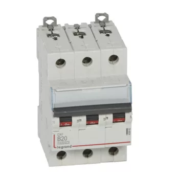   Legrand 408992 DX3 Kismegszakító. 3P, 20A, B karakterisztika, 10kA