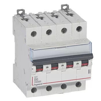   Legrand 409062 DX3 Kismegszakító. 4P, 6A, B karakterisztika, 10kA