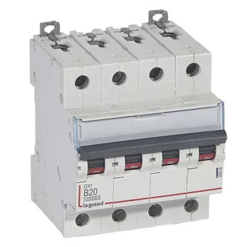   Legrand 409066 DX3 Kismegszakító. 4P, 20A, B karakterisztika, 10kA
