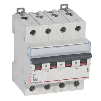  Legrand 409071 DX3 Kismegszakító. 4P, 63A, B karakterisztika, 10kA