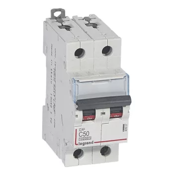   Legrand 409207 DX3 Kismegszakító. 2P, 50A, C karakterisztika, 10kA