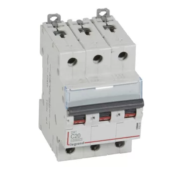   Legrand 409255 DX3 Kismegszakító. 3P, 20A, C karakterisztika, 10kA