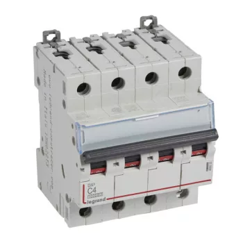   Legrand 409332 DX3 Kismegszakító. 4P, 4A, C karakterisztika, 10kA