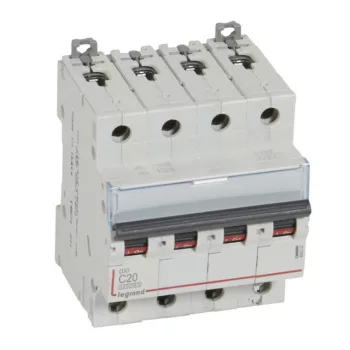   Legrand 409337 DX3 Kismegszakító. 4P, 20A, C karakterisztika, 10kA