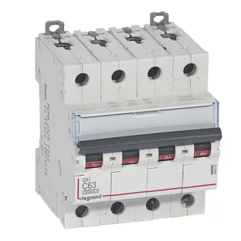   Legrand 409342 DX3 Kismegszakító. 4P, 63A, C karakterisztika, 10kA