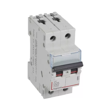   Legrand 409453 DX3 Kismegszakító. 2P, 25A, D karakterisztika, 10kA
