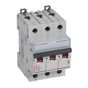   Legrand 409497 DX3 Kismegszakító. 3P, 10A, D karakterisztika, 10kA
