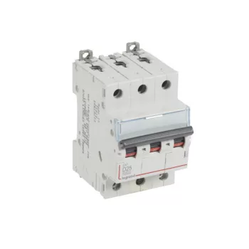   Legrand 409501 DX3 Kismegszakító. 3P, 25A, D karakterisztika, 10kA