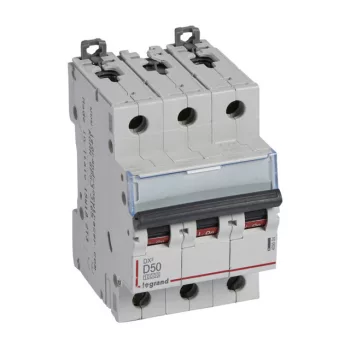   Legrand 409504 DX3 Kismegszakító. 3P, 50A, D karakterisztika, 10kA