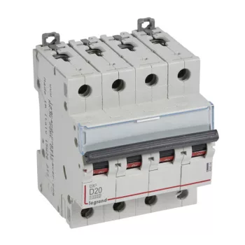   Legrand 409534 DX3 Kismegszakító. 4P, 20A, D karakterisztika, 10kA