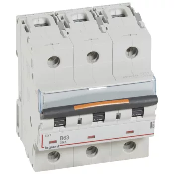   Legrand 409735 DX3 Kismegszakító. 3P, 63A, B karakterisztika, 25kA