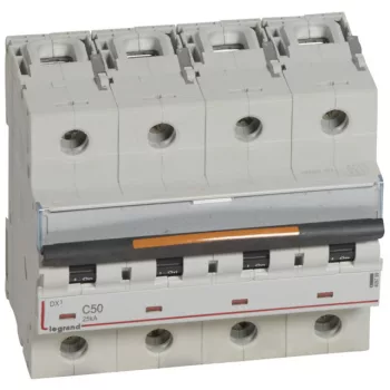   Legrand 409799 DX3 Kismegszakító. 4P, 50A, C karakterisztika, 25kA