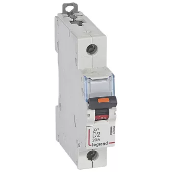   Legrand 409804 DX3 Kismegszakító. 1P, 2A, D karakterisztika, 25kA