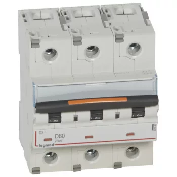   Legrand 409840 DX3 Kismegszakító. 3P, 80A, D karakterisztika, 25kA