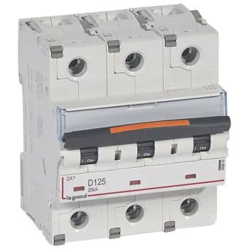   Legrand 409842 DX3 Kismegszakító. 3P, 125A, D karakterisztika, 25kA