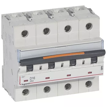   Legrand 409846 DX3 Kismegszakító. 4P, 16A, D karakterisztika, 25kA