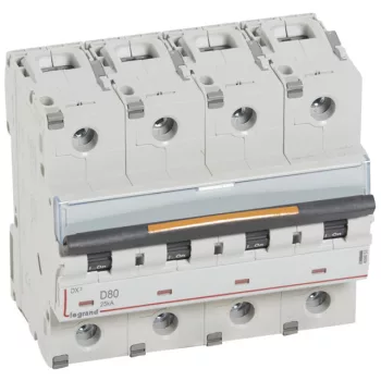   Legrand 409853 DX3 Kismegszakító. 4P, 80A, D karakterisztika, 25kA