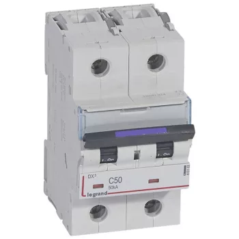   Legrand 410153 DX3 Kismegszakító. 2P, 50A, C karakterisztika, 50kA