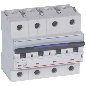   Legrand 410173 DX3 Kismegszakító. 4P, 10A, C karakterisztika, 50kA