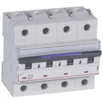   Legrand 410174 DX3 Kismegszakító. 4P, 16A, C karakterisztika, 50kA