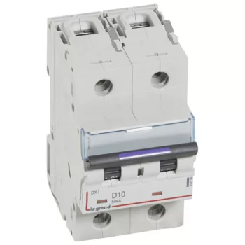   Legrand 410199 DX3 Kismegszakító. 2P, 10A, D karakterisztika, 50kA