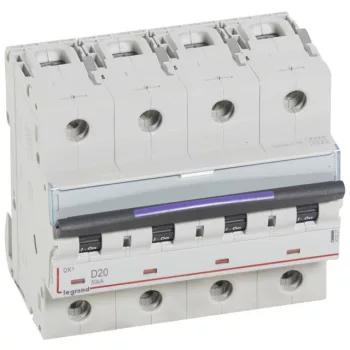   Legrand 410227 DX3 Kismegszakító. 4P, 20A, D karakterisztika, 50kA